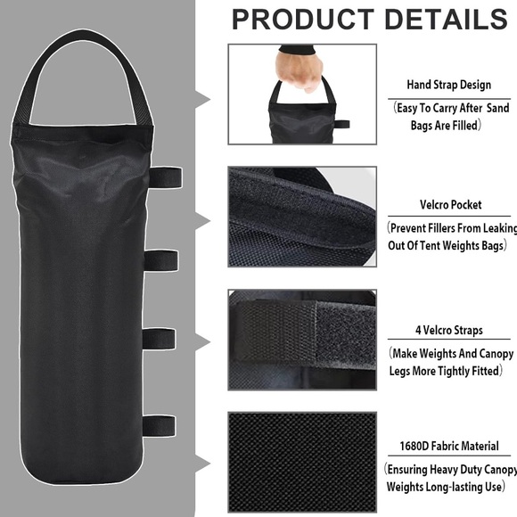 🌸 Sand Weight Bags (without sand to hold down canopy in wind or weather etc NEW - Picture 4 of 6